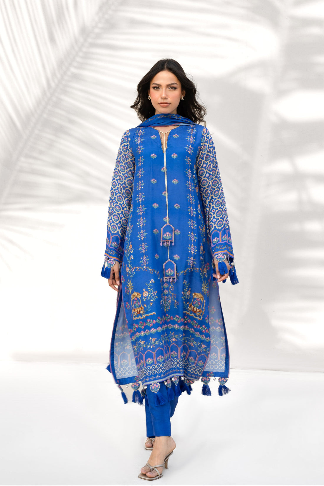 Esther in cobalt Korean silk by La Soie — smooth lustrous formal fabric at the shamoz weight register