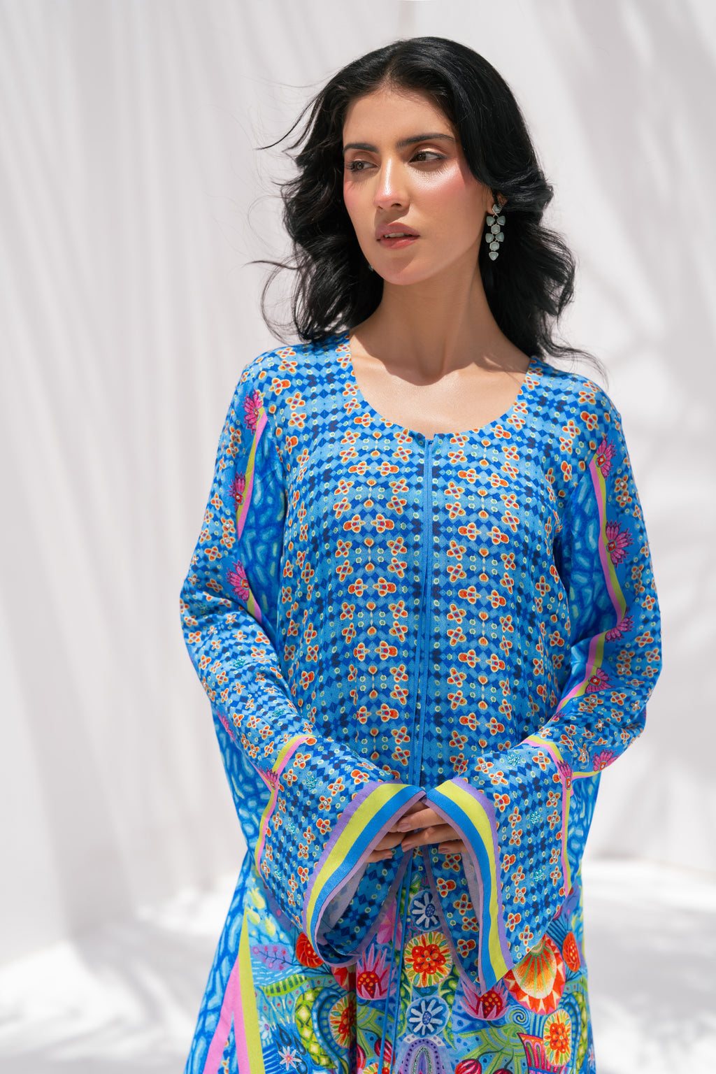 Detail of hand-embellishment on neckline of Nova Garden	