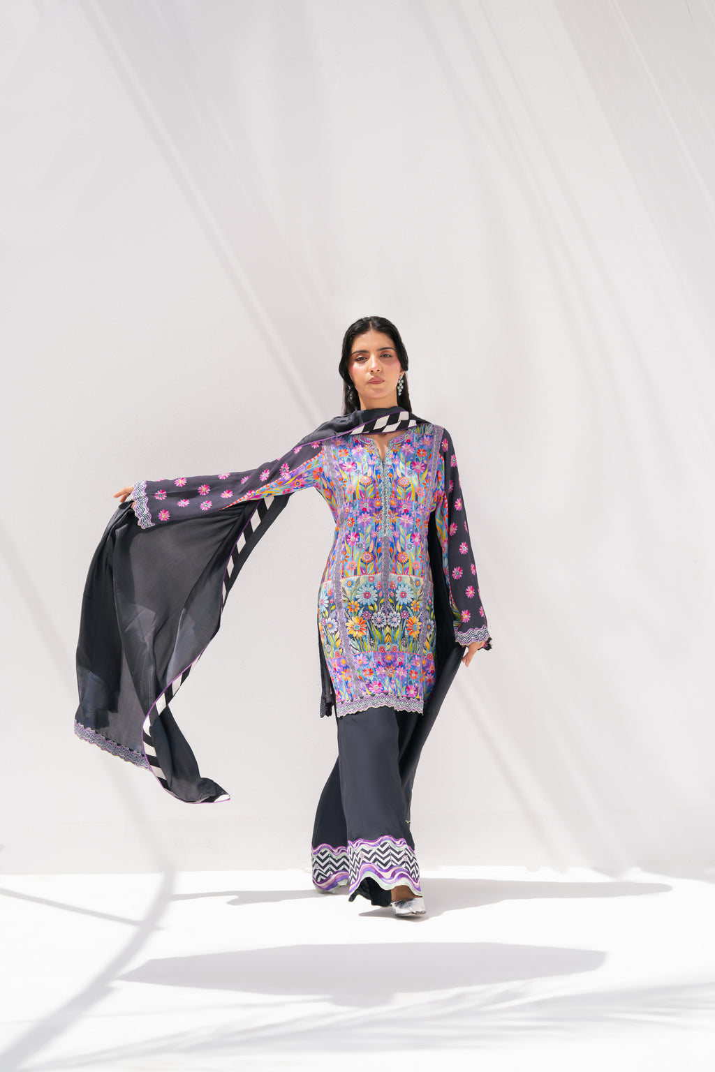 Mystical Garden — Short Shirt in Georgette
