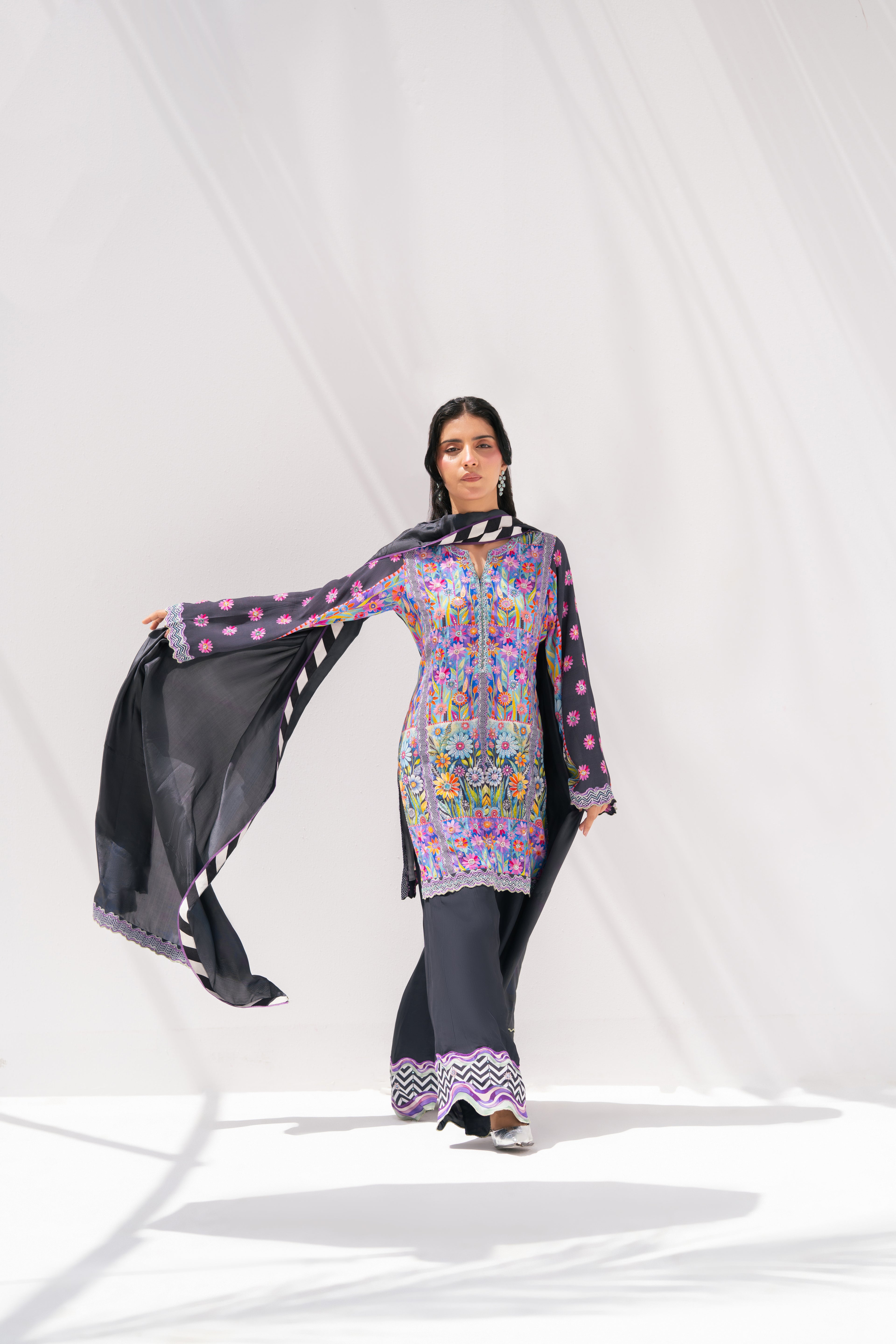 Mystical Garden — Short Shirt in Georgette