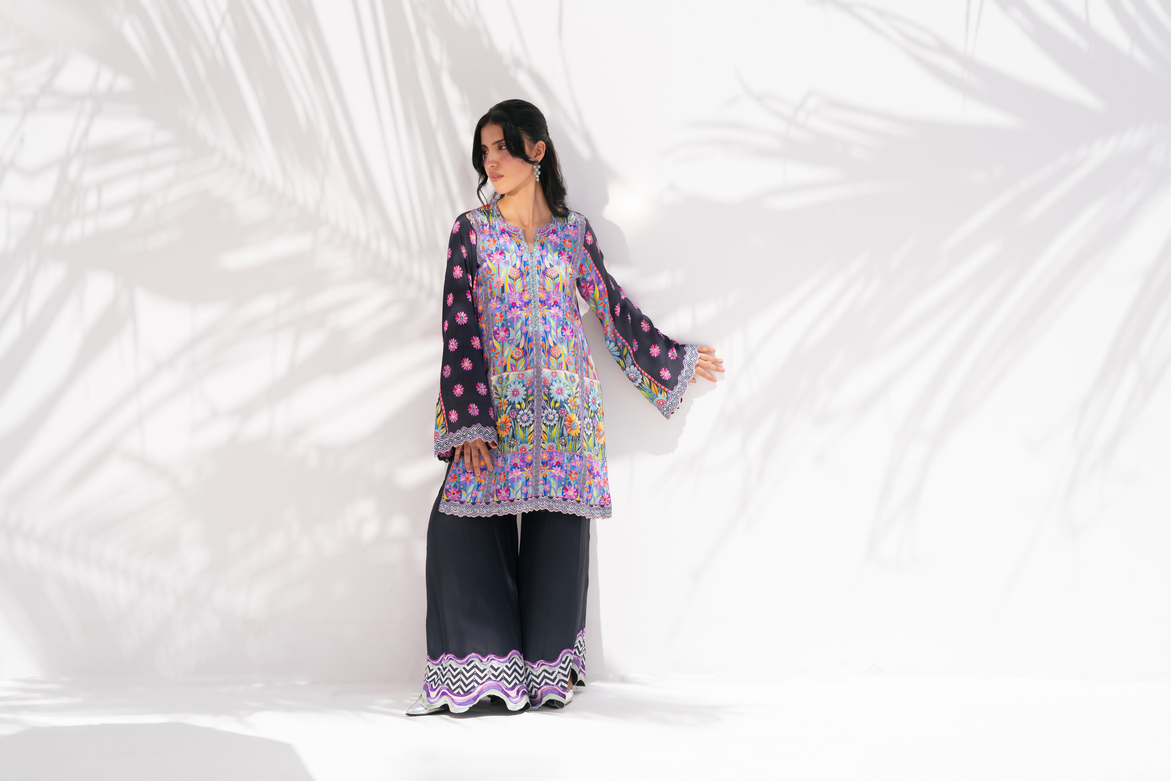 Mystical Garden — Short Shirt in Georgette
