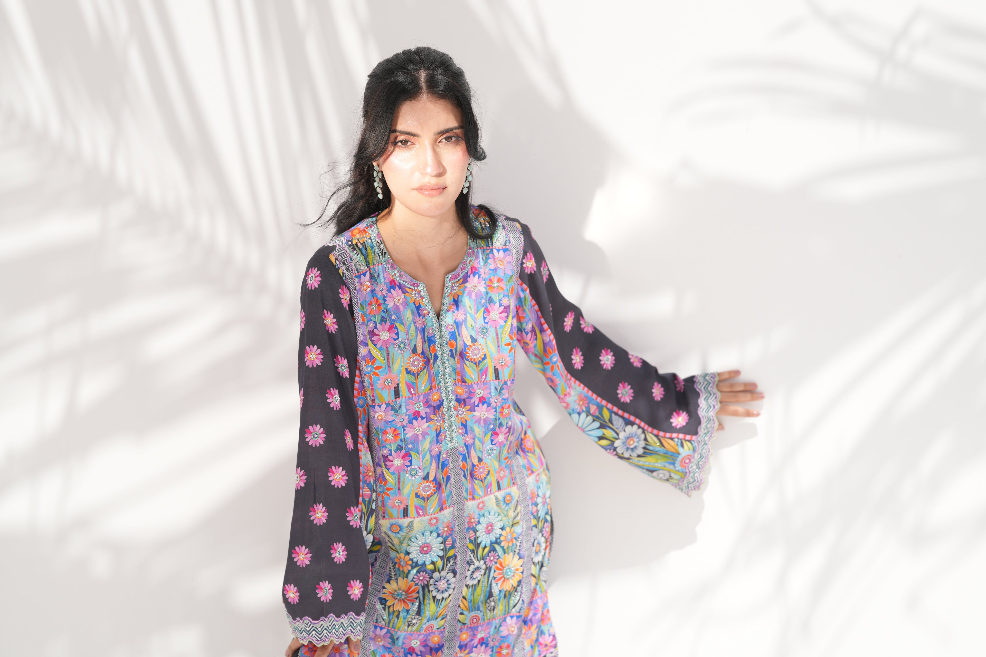 Mystical Garden — Short Shirt in Georgette