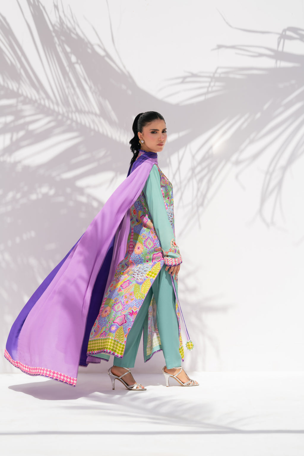 Prism Meadows — Long Shirt in Pure Georgette