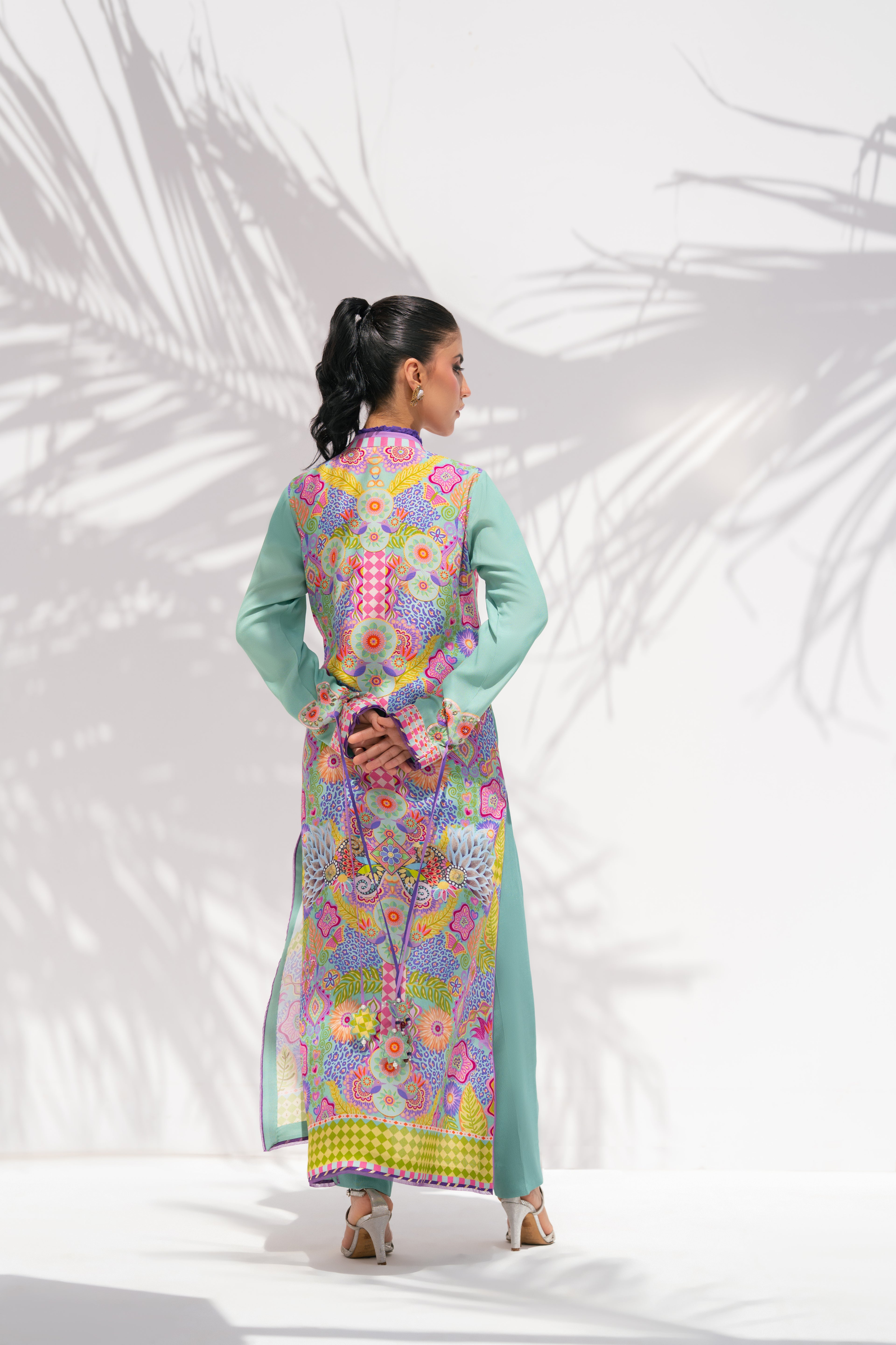 Prism Meadows — Long Shirt in Pure Georgette